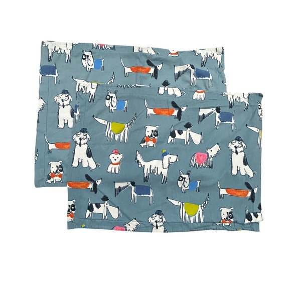 The Company Store Standard Pillowcases Dog Print Cotton Bedding - Picture 1 of 5